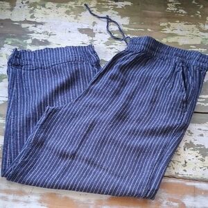 Women's Navy Stripe Drawstring Pants